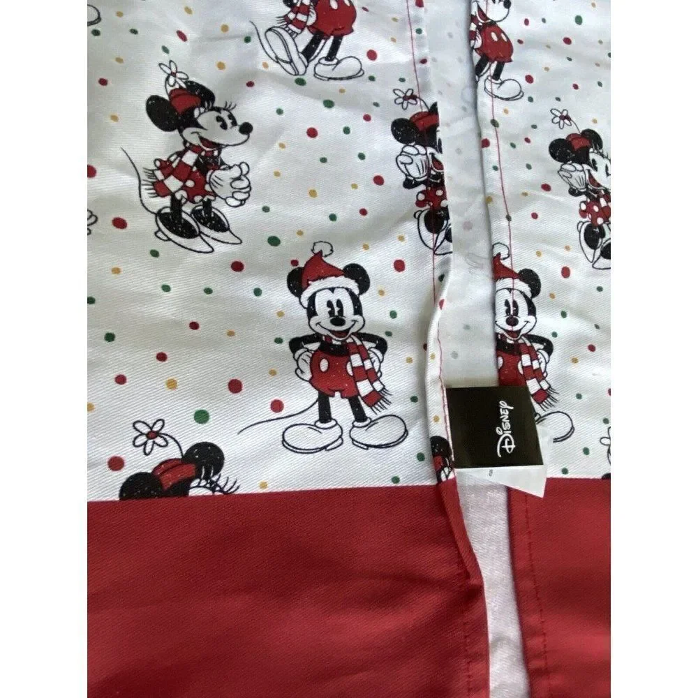 Disney Mickey Minnie‎ Mouse CHRISTMAS Cheer Kitchen Farmhouse Full Apron NEW